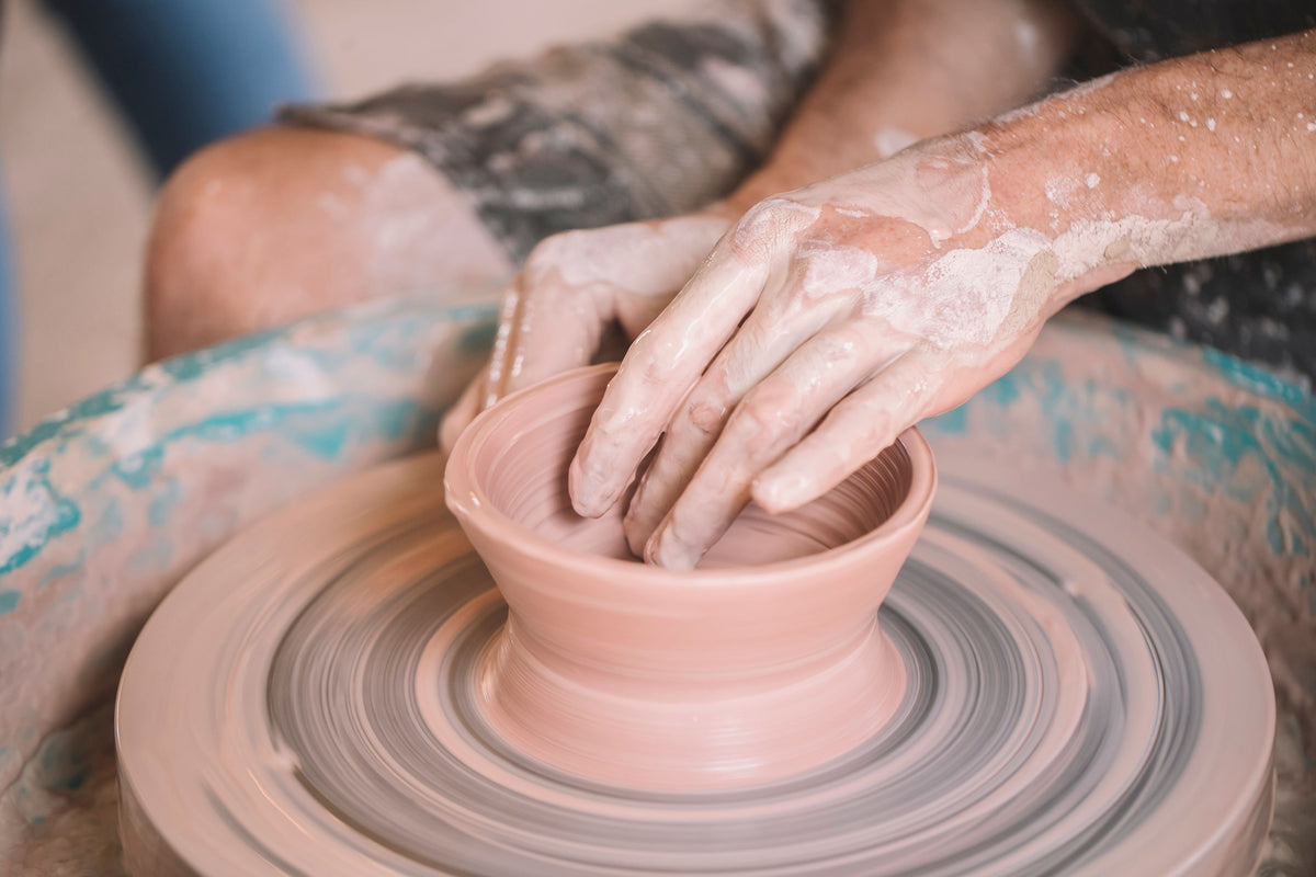 Man Throwing on The Wheel at The Pottery Studio, Nambour, Sunshine Coast
