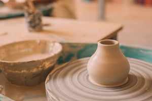 Pottery vase made on the wheel at Sunshine Coast Pottery Studio, Nambour The Pottery Studio