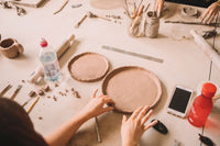 pottery plates being made in handbuilding course beginner the pottery studio sunshine coast clay. 